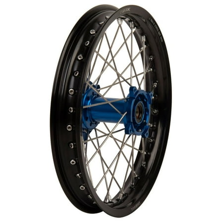 Tusk Impact Complete Wheel - Rear 18 x 2.15 Black Rim/Silver Spoke/Blue Hub For Sherco 125 SE Factory 2018-2023