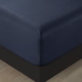 thumbnail image 4 of Lanco Premium Luvelle 6 Piece Sheet Set, Bed Size: Queen, 100% Microfiber, Solid Color, Navy, Set Includes: (1) Flat Sheet, (1) Fitted Sheet, (4) Pillow Case, 4 of 7