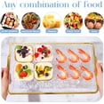 thumbnail image 4 of 4 Set 16" x 9" Plastic Chilled Serving Tray for Parties with Compartments Ice Chilled Party Platter Charcuterie Serving Board Cold Dish Dip for Fruit Seafood Vegetable Appetizer (Gold Rim), 4 of 7