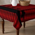thumbnail image 4 of Red Black Plaid Table Cloth Waterproof Tablecloths, Country Vintage Star Abstract Gingham Tablecloth Dining Table Cover for Kitchen Party Tabletop Outdoor, Square Tablecloth 54x54 Inch, 4 of 9