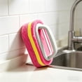 thumbnail image 6 of Solivara Handled All Purpose Bathtub Scrubber Kitchen Toilet Cleaner Shower Sponge Scrubbing Brush For Tiles Range Hoods And Pool Steps Plastic(Red,5.51*3.54in), 6 of 7