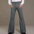 thumbnail image 2 of 70s Disco Pants for Men Mens Bell Bottom Dress Pants Stylish Dancing Stage Performance Flat Front Stretch Trousers Mens Casual Pants with Pockets, 2 of 5