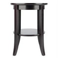 Winsome Wood Genoa Round End Table with Glass Top, Espresso Finish