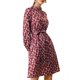 thumbnail image 4 of Vestido Floral de Mujer Inspire Chic con Cuello Mock, Manga Larga, Cintura Ajustable, Largo hasta la Rodilla, Estilo Boho, Talla XL, Rojo, 4 of 8