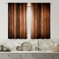 thumbnail image 2 of Brown Kitchen Curtains 27.5W x 39H Inch Rod Pocket Vintage Rust Orange Kitchen Decor Copper Tan Aged Bronze Cafe Curtains Simple Earth Stripe Art Printed Small Window Drapes Fabric 2 Panels, 2 of 4