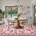 thumbnail image 6 of Wonnitar 9'x12' Insect Washable Area Rug - Soft Pink Nature-Inspired Carpet for Living Room, Non-Slip Ultra-Thin Large Rug for Bedroom, Dining Room, Office, 6 of 7