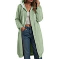 thumbnail image 2 of GEWSEY Zip Up Hoodies for Women Oversized Fleece Long Pullover Hooded Sweatshirts Casual Long Sleeve Fall Jackets Coat 2025 (Light Green, 4XL), 2 of 4