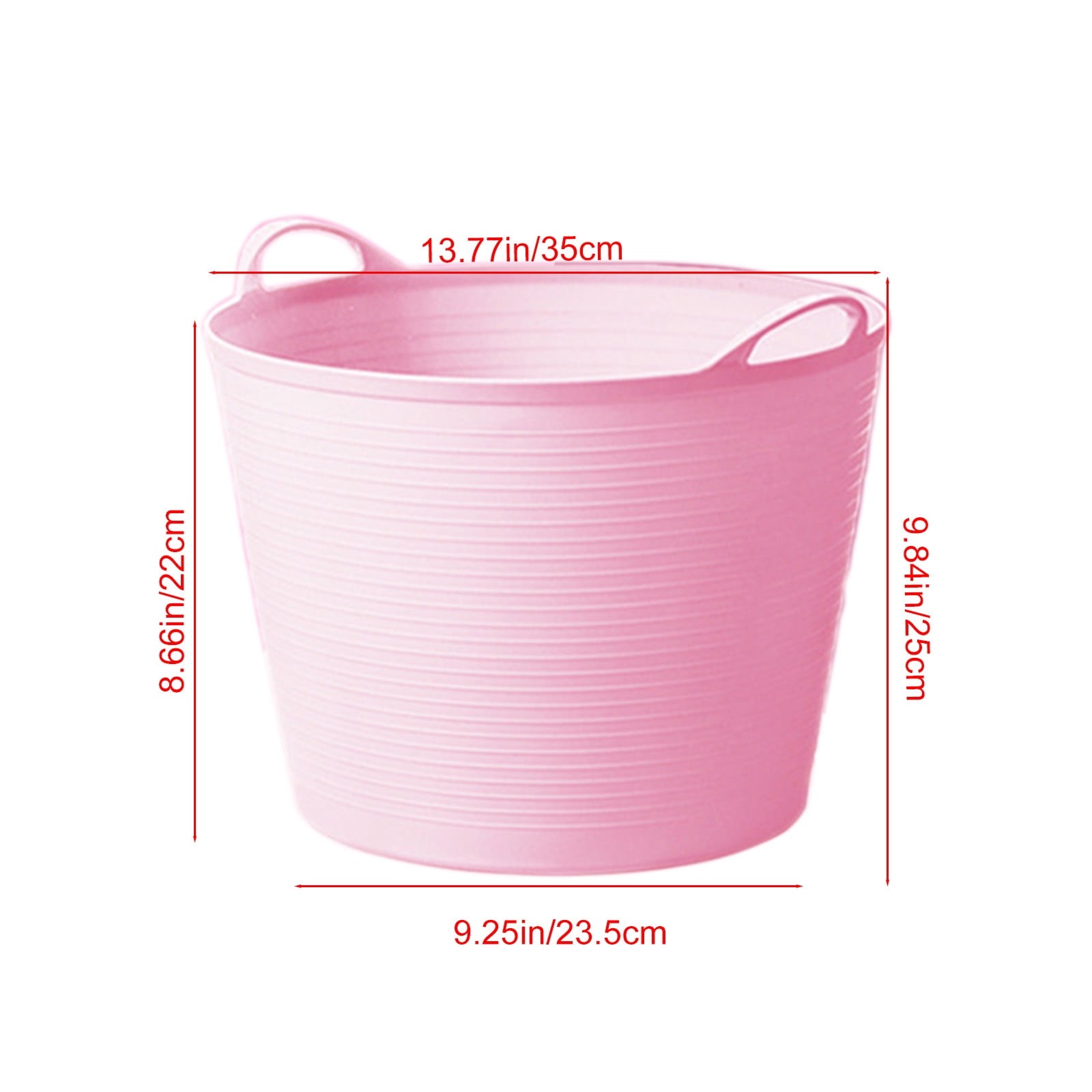 XIAOLE Laundry Basket 15L Durable and Flexible, Portable Round Bin, Hamper for Storage for Closet Dorm Laundry Room Bedroom, Pink