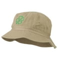thumbnail image 2 of Saint Patrick's Four Leaf Clover Embroidered Bucket Hat - Khaki OSFM, 2 of 5