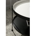 thumbnail image 7 of Kate and Laurel Nira Modern Metal Coffee Table, 26 Inch Diameter, White and Black, Round Coffee Table, 7 of 7