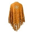 thumbnail image 3 of Women Loose Suede Fringes Open Cape Poncho Scarf with Punch Pattern Graceful Fringes Dropshipping Shawl Wool Coat Dress Scarfs for Women Formal Jackets for Women Evening Wear Dress plus Size, 3 of 5