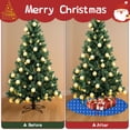 thumbnail image 4 of 30 Inch Christmas Tree Skirt – Velvet Plush Tree Mat, Soft Thickened Polyester with Red Ties, Single-Sided Printing, Available in 30in/36in/48in, Perfect for Holiday Xmas Tree Decoration, 4 of 7