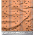 thumbnail image 1 of Soimoi Orange polyester Crepe Fabric Pannahazar Jamdani Print Sewing Fabric Yard 52 Inch Wide, 1 of 1
