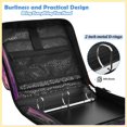 thumbnail image 4 of Zipper Binder with Shoulder Strap 2 inch 3 Ring Waterproof File Folder Organizer Bag 500 Sheet Black Panther Pattern, 4 of 8