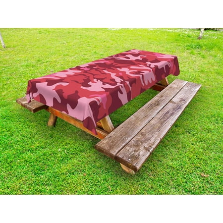 

Camo Outdoor Tablecloth Camouflage Texture Design in Shades of Pink Conceptual Autumn Theme Decorative Washable Fabric Picnic Tablecloth 58 X 104 Inches Pale Pink Dark Coral Pink by Ambesonne