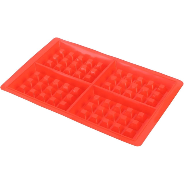 Waffle de Silicona, Rectángulo de Bricolaje, Molde para Pasteles, Molde de Silicona para Hacer Gofres para Pasteles de Gofres, Dulces, Galletas de Chocolate, Muffins, 4