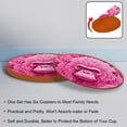 thumbnail image 4 of Monkey Set of 6 Round Microfiber Leather Coasters, 11x11 cm/4.3x4.3 Inches - Drink Coasters for Home and Office Use, 4 of 6