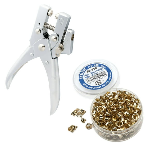 Kings County Tools Grommet Tool with 250 Eyelets for Paper, Cardboard, Plastic, and Leather