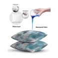 thumbnail image 5 of Waterproof Outdoor Throw Pillows with Inserts 12"x20" Set of 2, Turquoise Grey Soft Decorative Pillowcases for Couch Bedroom, Abstract Square Graffiti Modern Smear Pillow Covers for Sofa Living Room, 5 of 8