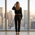 thumbnail image 7 of Long Sleeve Shirts for Women Mock Neck Tops Pleated Front Blouses Dressy Casual Spring Fall Clothes 2026 Fashion, 7 of 7