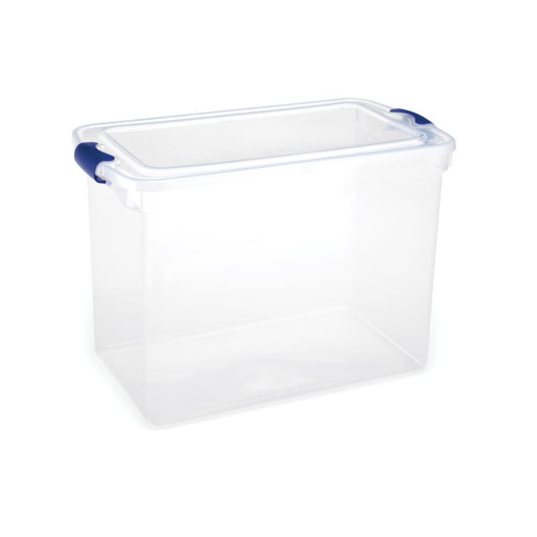 Homz 18 Gallon Tote Clear Base with Titanium Silver Lid - 6618CLRTS.48