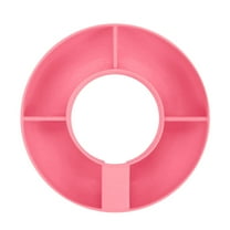 Tunhigl Reusable Four Partition Snack Platter with Cup Holder - Fast, Convenient, Multifunctional Party Tray for Travel, Picnics Pink