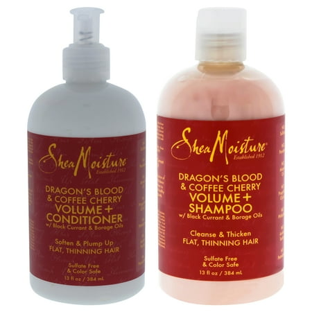 Shea Moisture Dragons Blood and Coffee Cherry Volume Shampoo DUO 13 (Best Shampoo For Volume And Moisture)