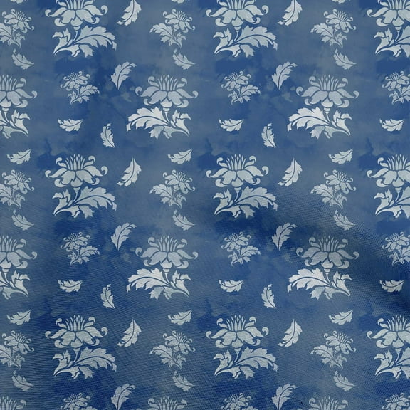 oneOone Polyester Spandex Blue Fabric Floral & Quilting Supplies Print Sewing Fabric By The Yard 56 Inch Wide