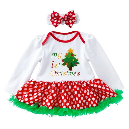 

Utoimkio Christmas Dress for Girls Clearance Long Sleeve Princess Dresses for Girls Toddler Newborn Baby Girls Princess Letter Tutu Dress Christmas Outfits Set