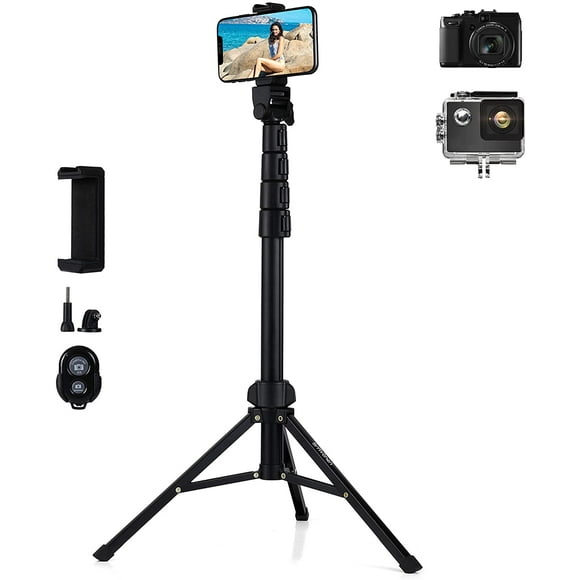 IBAOLE 67" Selfie Stick Tripod Extendable Tripod Stand with Remote Control and Phone Clip for iPhone Android Phone Also Compatible with DSLR Camera Action Camera - -