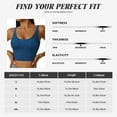 thumbnail image 5 of Goofa Deep Blue Glitter Printed Sports Bras for Women, High Impact Running Bra Workout Crop Tank Tops Longline Sports Bra Push up-XX-Large, 5 of 9