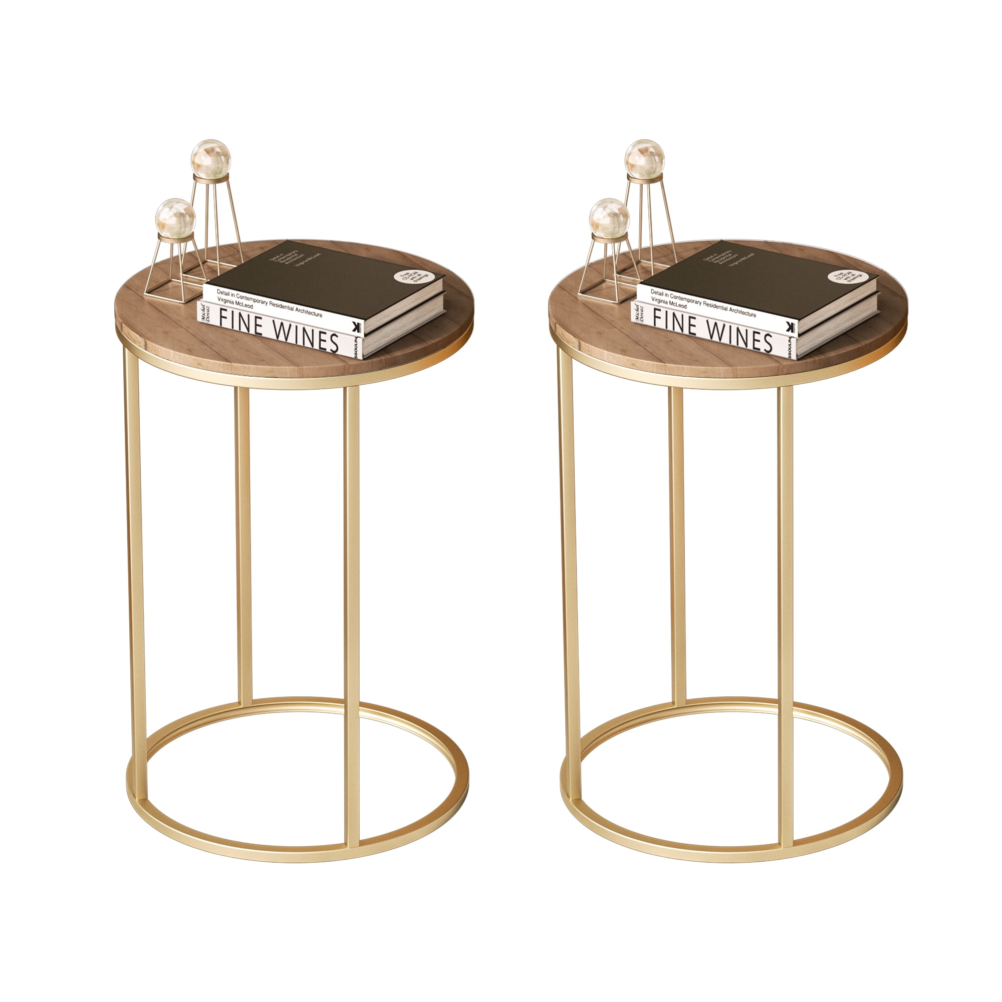 Nathaniel Home 23.5" H Snack CShaped Table, Elegant Modern Sofa Side