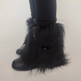 thumbnail image 6 of Plush Furry Leg Warmers for Women Teens Dark Punk Grunge Eyelets Strap Fuzzy Boot Covers for Festivals and Themed Event, 6 of 9