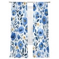 thumbnail image 7 of Blue Floral Spring Sheer Curtains 108 Inch Length 2 Panels Set, Farmhouse Botanical Summer Voile Window Treatment Semi Sheer Long Curtains Drapes for Bedroom/Living Room/Kitchen 52"x108"x2, 7 of 7