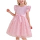 thumbnail image 1 of Vestido sin mangas de cuello redondo para niñas, vestido sin mangas con botones finos, falda francesa ceñida con volantes en la cintura, falda de poliéster para niñas, 1 of 5