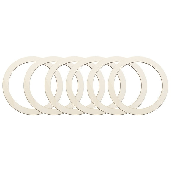 Uxcell 4.9 Inch Unfinished Wood Rings Natural Wooden Ring Circle Flat Round Shape Ornaments Wooden Slices, 6Pcs