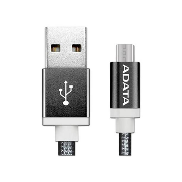 Cable ADATA USB 2.0 macho/MicroUSB macho de 1m. Color Negro. Adata AMUCAL-100CMK-CBK