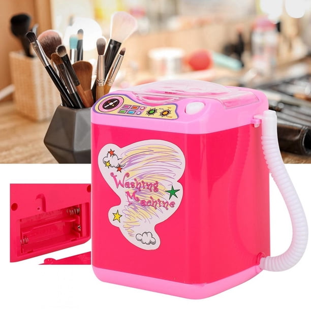 Lavadora de esponja de maquillaje, minidispositivo limpiador de brochas de maquillaje, funciona con pilas (no incluidas) rosa para nias, damas, limpieza de brochas de maquillaje LHCER Lavadora de brochas de maquillaje