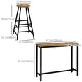 thumbnail image 3 of HOMCOM Industrial Dining Table Set, 3 Piece Rectangular Bar Table and Chairs Set, Breakfast Table Set for Kitchen, Living Room, Rustic Brown, 3 of 10
