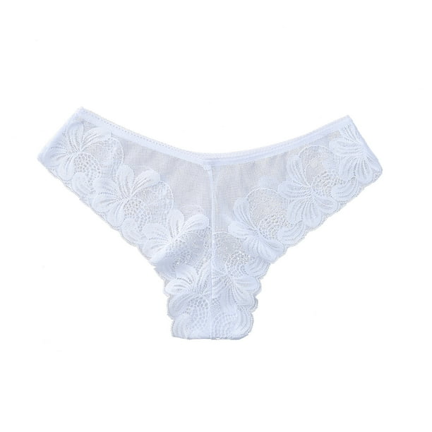 Women's Bikini Panties-lace Panties, White, XL 