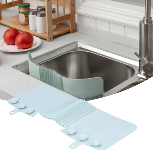 Keenso Baffle d'Eau pour Évier, Planche de Baffle d'Évier, Garde-Éclaboussures Pliable avec Ventouses Accessoire de Cuisine