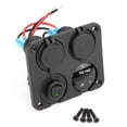 thumbnail image 1 of Herwey Switch Panel Cigarette Lighter Socket, Dual USB Switch Panel,4 Gang ON/OFF Toggle Switch Panel Dual USB Charger Cigarette Lighter Socket Voltmeter, 1 of 9