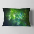 thumbnail image 2 of Designart Green Fractal Sky with Blur Stars - Abstract Throw Pillow - 12x20, 2 of 5