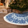 thumbnail image 5 of Rateoe Blue Watercolor Pattern Christmas Tree Skirt with Ties, Christmas Tree Decorations, Farmhouse Christmas Decor Xmas Holiday Decorations-36", 5 of 6