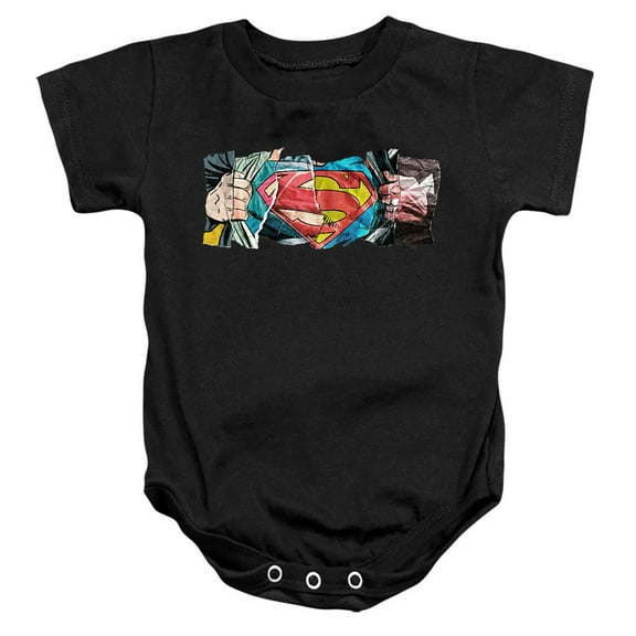 Superman Super Reveal Unisex Infant Snap Suit for Baby, Black, Large