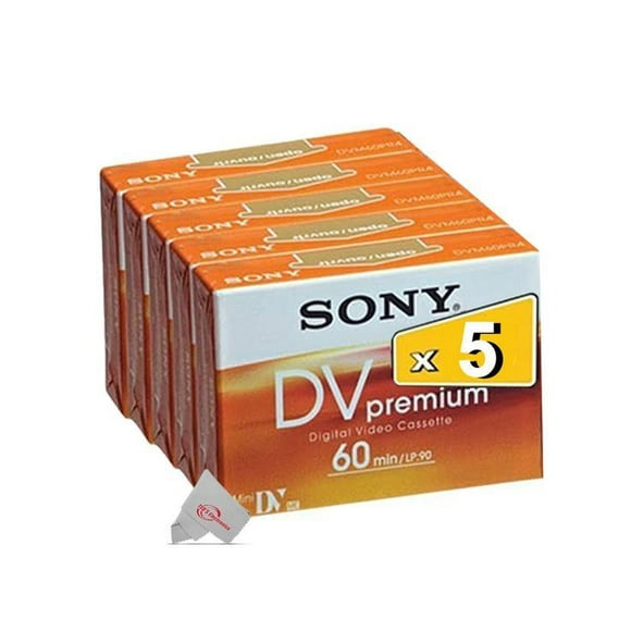 Cinq Sony Premium Mini DV 60 Minutes Cassette Vidéo Numérique DVM60PR4J