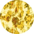 thumbnail image 1 of Ahgly Company Indoor Round Abstract Yellow Modern Area Rugs, 8' Round, 1 of 4