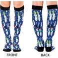 thumbnail image 2 of FREEAMG Mexican Serape Blanket Stripes Compression Socks Women Men Knee High Stockings for Sports,Running,Travel 1Pair, 2 of 7