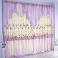 thumbnail image 1 of Pink Lace Curtain Quality Embroidered Purple Window Queen Room Screening Dodechedron Belt Finished Product Violet Curtains, 1 of 5