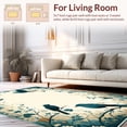 thumbnail image 2 of ODIKA 4'x6' Machine Washable Non-Slip Area Rug, Feathered Flight And Botanical High Traffic Rug, Teal, 282350, 2 of 7